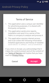 Detailed privacy dialog on startup